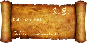 Kubicza Emil névjegykártya