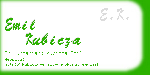 emil kubicza business card